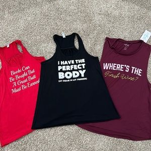 Lot of 3 Snarky Workout Tanks